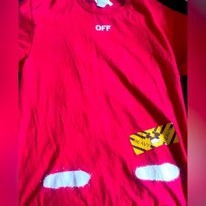 Off white shirt. Small size,color red and white